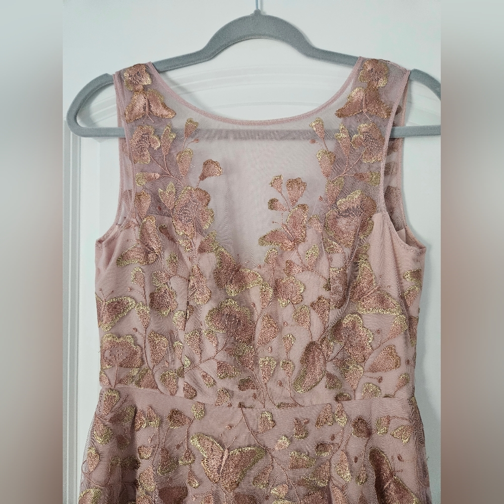 Butterfly pink midi dress